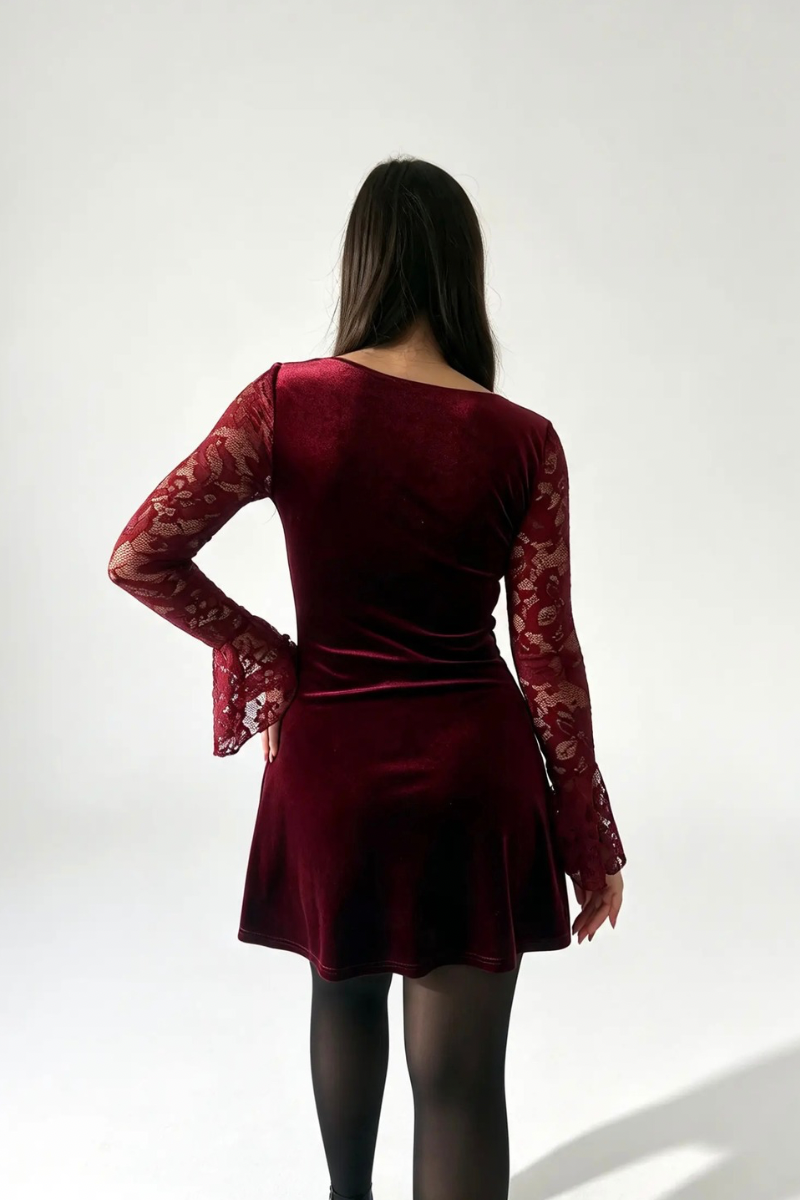 Abito velluto rosso