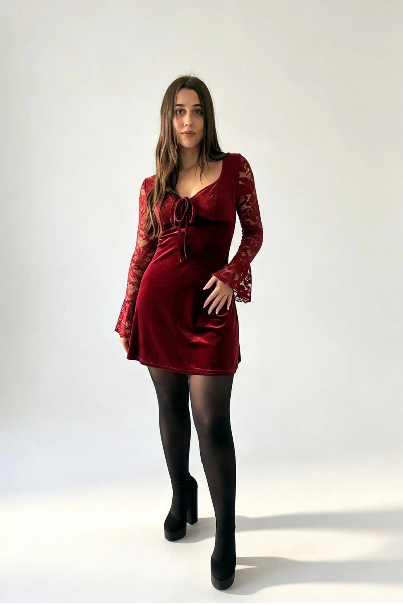 Abito velluto rosso
