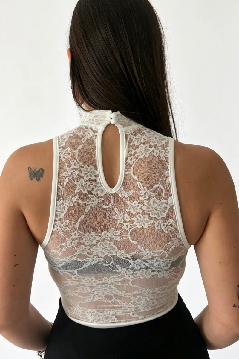 Body pizzo con Rosa
