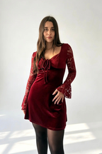 Abito velluto rosso